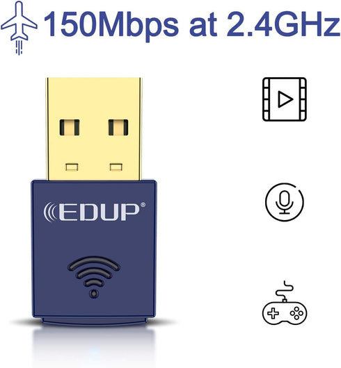 USB Bluetooth WiFi Adapter, Wireless Nano USB Network Adapter for Laptop Desktop PC Wi-Fi Dongle Compatible with Windows 10/7/8/8.1/XP Mac OS X 10.6-10.15.3