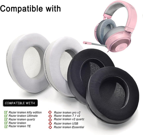 Nari Cooling-Gel Ear Pads for Razer Nari Ultimate, Nari Essential, Kraken Kitty, Kraken Tournament, Kraken X Headphones.
