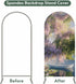 Jnbasdffb 7.2 Forest Flowers Wedding Arch Cover,Stretchy Spandex Arch Backdrop Stand Covers FT,Pink Green Oil Painting