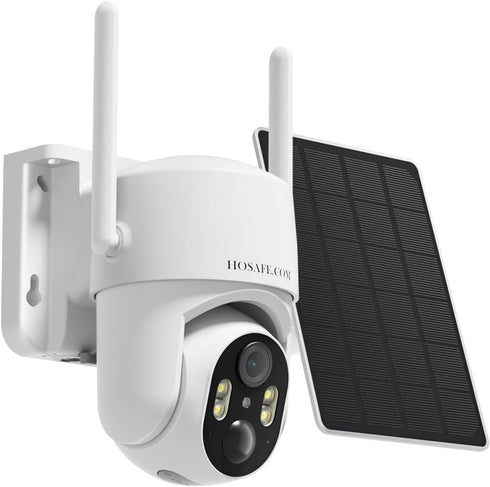 Wireless Outdoor Solar Security Cameras, 360° PTZ Remote Home Security, 2K 3MP with Spotlight Color Night Vision