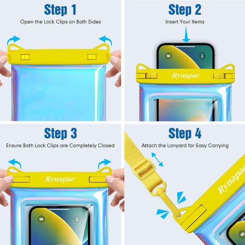 Waterproof Phone Pouch Floating - 2 Pack, Underwater Cell Phone Holder with Lanyard for iPhone 15 Pro Max, Galaxy