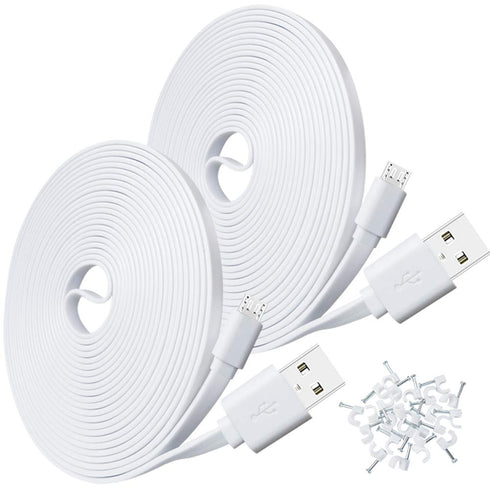 2-Pack 10FT USB Power Extension Cable for Wyze Cam, YI Home Camera, Nest-Cam Indoor, Oculus Go, Charging Cord