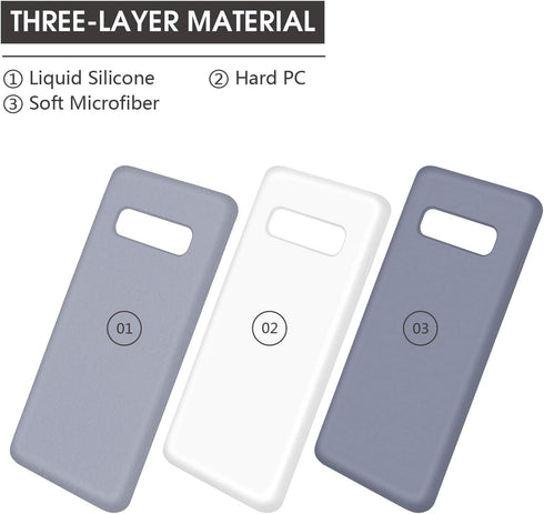 Abitku Compatible with Galaxy S10 Case, Liquid Silicone Microfiber Cloth Lining Full Body Cover with Screen & Camera