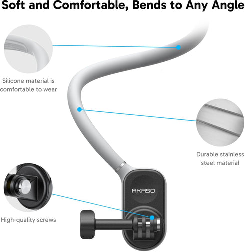 AKASO Magnetic Neck Mount Holder, Vlog Action Camera Accessories Compatible with GoPro Hero12/11/10/9/Max EK7000/Brave