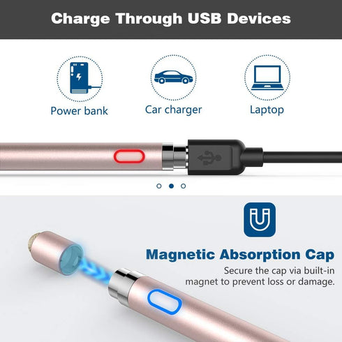 TiMOVO Rose Gold Stylus Pen for iPad, Apple Pencil for 2018-2024 iPad 10/9/8/7/6th Gen, iPad Pro, iPad Air 3/4/5/6th,