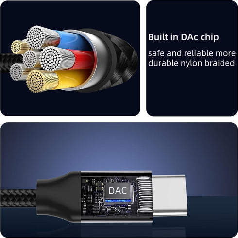 2Park USB Type C to 3.5mm Headphone Jack Adapter, USB C to Audio AUX Cable Dongle for iPhone 15 Series, Pixel, Samsung