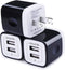 USB Wall Charger / Ailkin 3-Pack 2.1Amp Dual Port Fast Charging Adapter / Cube Box for iPhone 15 14 Pro 13 12 SE XS 8
