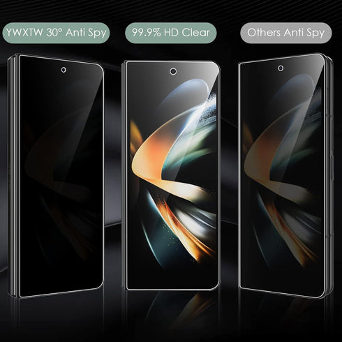 YWXTW 3 in 1 Privacy Screen Protector & Camera Lens Protector for Samsung Galaxy Z Fold 4, Case Friendly Black.