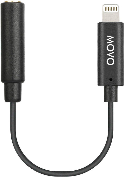 Movo IMA-1 Female 3.5mm TRRS Microphone Adapter Cable to Lightning Connector Dongle for Apple iPhone, iPad