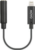 Movo IMA-1 Female 3.5mm TRRS Microphone Adapter Cable to Lightning Connector Dongle for Apple iPhone, iPad