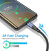 Premium Nylon Braided USB Type C Cable 10ft 3-Pack, 3A Fast Charging for Samsung Galaxy S21, Note 20, LG V50 (Blue)