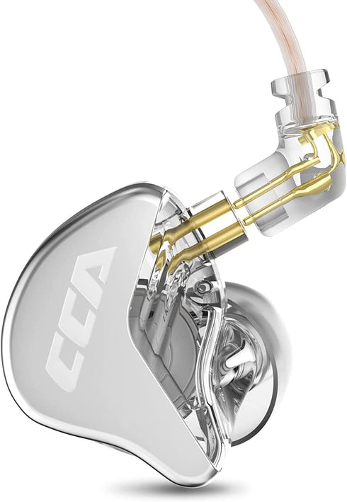 Ultra-Thin Diaphragm CCA CRA Wired IEM Earbuds with Super Bass & Clear Sound for Musicians, DJs, & Singers (White)