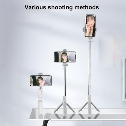 Jectse 65mm 88mm, BT Selfie Stick Tripod, Adjustable Height with Wireless Remote and Foldable Stand, Compatible