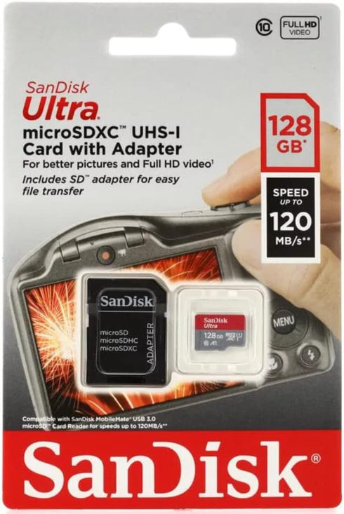 Sandisk Ultra 128GB microSD Memory Card, Verified by SanFlash for Fire Tablets and Fire TV