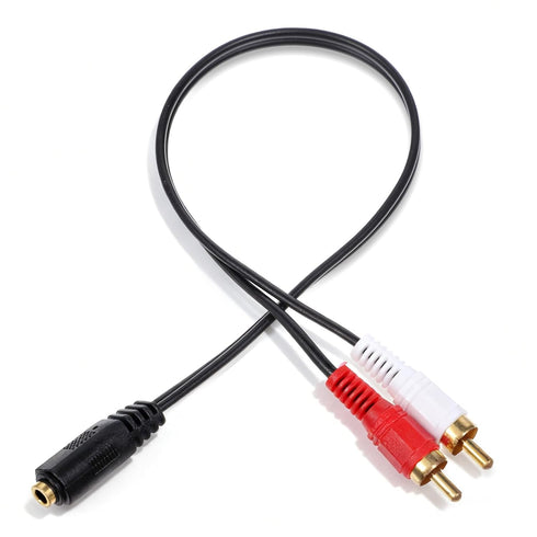 Xyembu 3.5mm Female to 2 RCA Splitter Male Stereo Audio Y Cable (1ft)