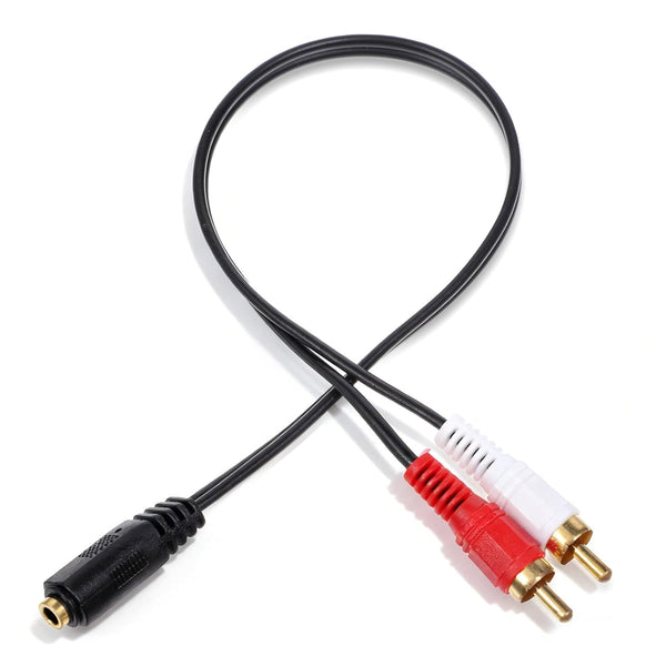 Xyembu 3.5mm Female to 2 RCA Splitter Male Stereo Audio Y Cable (1ft)