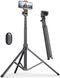 Pnitri 71'' Phone Tripod Stand, Extendable Reinforced Aluminum Phone Stand with Wireless Remote,
