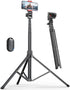Pnitri 71'' Phone Tripod Stand, Extendable Reinforced Aluminum Phone Stand with Wireless Remote,