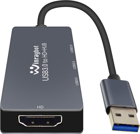 WinRaybot 1080P@60Hz 5Gbps 7/10/11, 10.15+, USB to HDMI Adapter for Monitor Display with High Speed Transmission