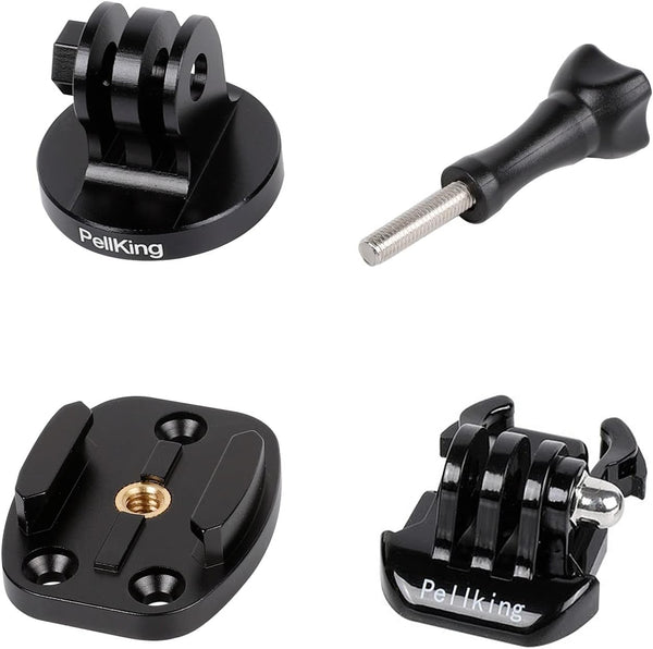 PellKing 1/4 Tripod/Monopod Adapter Mount for GoPro Hero 12 11 10 9 8 7 6 5, CNC Quick Release Base
