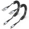 Coiled Lightning Cable, 2 Pack Coiled iPhone Charger Cable for Car Compatible with iPhone 14 13 12 11 Pro Max