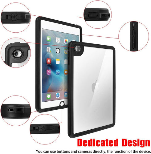 AICase iPad Mini 4, Rugged Shockproof IP68 Waterproof Case with Built-in Screen Protector and Lanyard