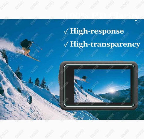 Screen Protector for DJI OSMO Action 4 Camera + Silicone Lens Cap Cover, 0.3mm 9H Hardness