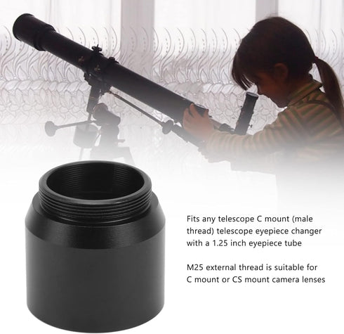 1.25 Inch to C CS Mount Connect Adapter for Astrophotography, 1.25 inches Telescope Filter Threads