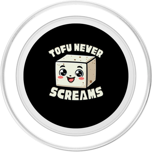 Tofu Never Screams Vegan Tofu Never Screams Funny Vegan PopSockets MagSafe PopGrip for iPhone