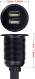 Duttek USB Panel Flush Mount Cable - Dual USB 2.0 Male to Female Extension Cable, USB Mount for Car, Boat, Motorcycle