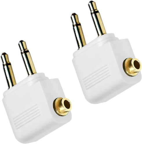 MEE audio Airplane Headphone Adapter for in-Flight Entertainment Systems, Dual 3.5mm Male to Female (2 Pack)