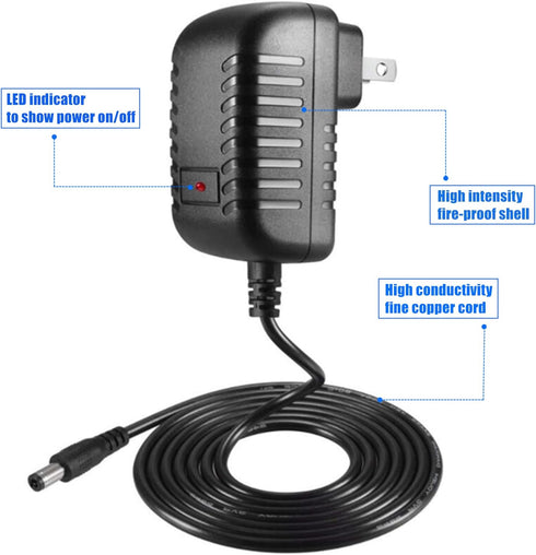 Universal AC Adapter 15V 1A Power Supply, 15W AC110V to DC15V Driver with 8 DC Plug Tips
