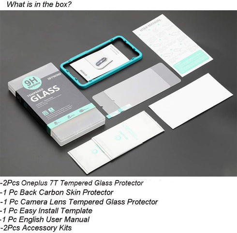 Ibywind Screen Protector for OnePlus 7T with 2Pcs Tempered Glass & 1Pc Camera Lens Protector, Easy Install
