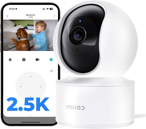 IMILAB C21 2.5K Security Camera Indoor, 360 View Room Camera for Bedroom, Dog