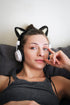RUKUHOT Cute Cat Ears Headphone Attachment - Adjustable Design for Logitech G PRO, HypreX Cloud Headphones, Black