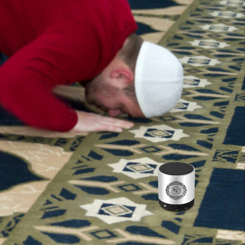 Ramadan Portable Digital Quran Speaker, MP3 Player with Remote Control, USB Rechargeable, 8GB FM Radio, Silver