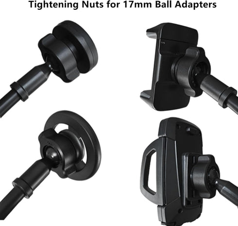 ZIANTENNY 8 17mm Pcs Tightening Nut for Car Mount - Ball-Joint Fixed Adapter Replacement Parts for Car Phone Mount DVR