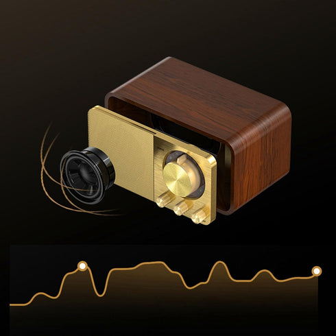 Yunseity Retro Wood Bluetooth Radio, Portable Speaker with Built-in Speakers, Vintage Design for Cafes, Restaurants