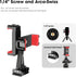 Manbily 360 4 Phone Tripod Mount Adapter, Rotatable Dual Cell Phone Holder Clip, Adjustable Clamp with Cold Shoe
