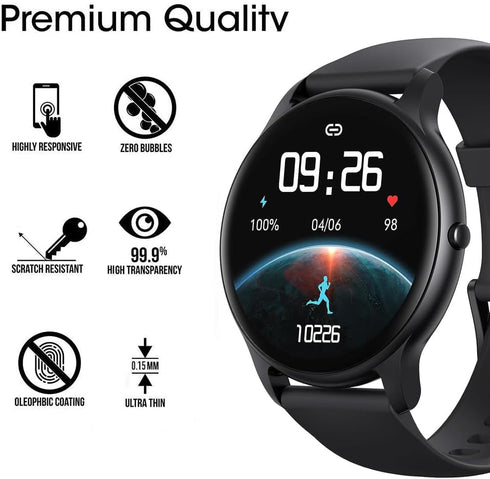 6 Pack SR1 1.32" Watch Screen Protector Film Compatible with Parsonver 1.32 inch Smartwatch SR1 Screen Protectors Foils Cover Crystal Clear HD Anti-Scratch Anti-Fingerprint