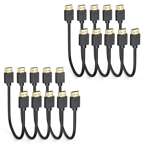 Short HDMI Cable 1FT 10-Pack, 4K HDMI to HDMI Cable 1FT Multi-pack,Slim