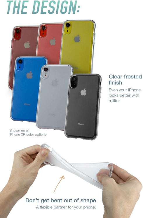 Smartish iPhone XR Clear Case - Nudist Frosted Clear - Slim Protective Shock Resistant Cover (Silk) - Nothin' to Hide