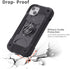 iPhone 14 Plus Case 6.7" - Heavy-Duty Rugged Cover (Black) with Ring Stand, 2 Glass Screen Protectors & 1 Camera Lens