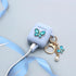 Wonhibo Cute Butterfly Case for AirPods - Cover for Airpod 1 & 2 with Keychain (Blue)