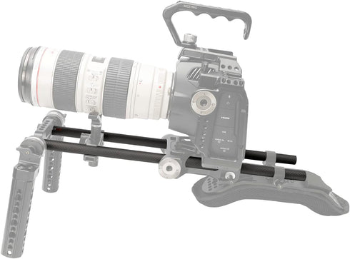 NICEYRIG 15mm Rod 16'' Carbon Fiber Camera Rails for Heavier Shoulder Mount Rig, Follow Focus, Max Payload 222lb - 555