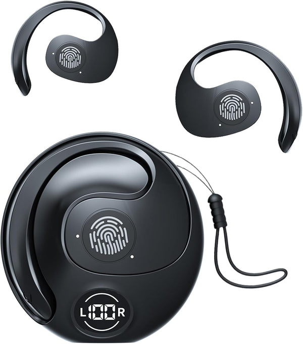 Out of Ear Open Earbuds Bluetooth Headphones, Hanging Earphones 5.4 Bluetooth Open Ear Headset for Outside Use, Air