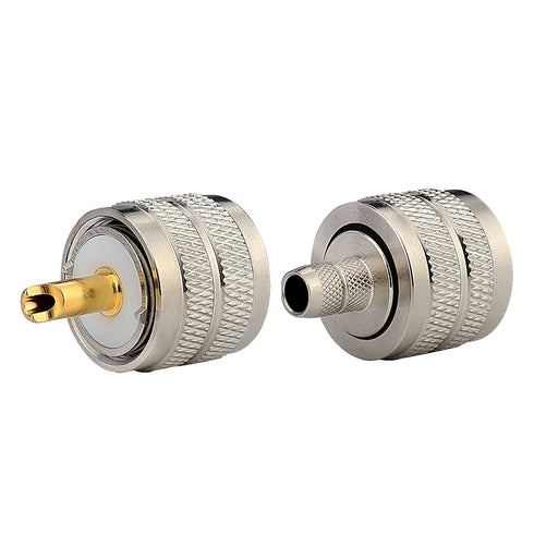 PL259 Male Crimp Connector, UHF SO239 Crimp Coax Connector for RG8X/LMR240/4D-FB/CNT240/RG8 Mini Coaxial Cable (10 Pack)