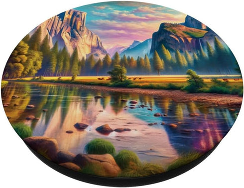 Yosemite National Park USA Beautiful Oil Painting PopSockets Standard PopGrip