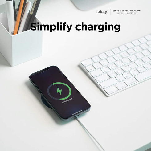 elago Charging Pad Compatible with MagSafe Charger for iPhone 15, 14, 13, 12 Models, AirPods Pro, White