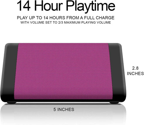OontZ Angle 3 Bluetooth Speaker - Portable Wireless 5.0 Speaker, IPX5 Water Resistant, Pink